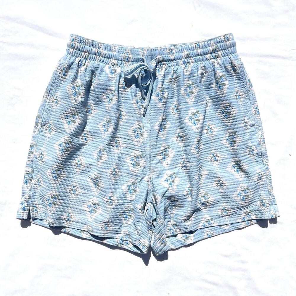 Blackbough Swim Shorts Mens Small Blue Floral Lined